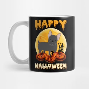 French Bulldog Dog Scary Pumpkin Moon Halloween Mug